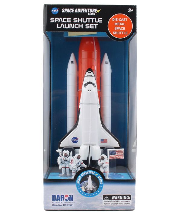 Daron Space Shuttle Launch Set with separating shuttle, booster rockets, launch pad, and three astronaut figures