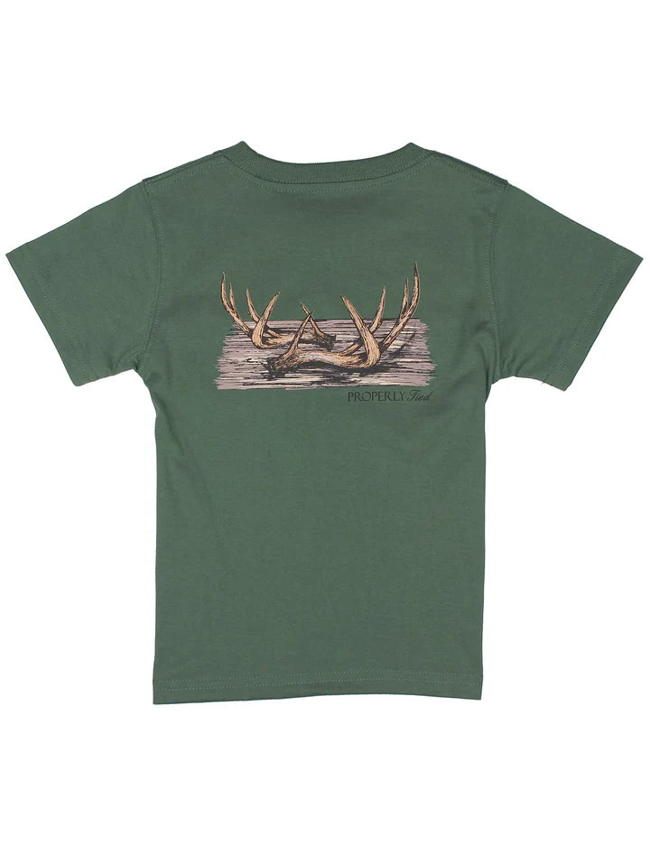 Shed Pocket T-Shirt in Fern by Properly Tied, 100% Pima cotton with duck logo pocket