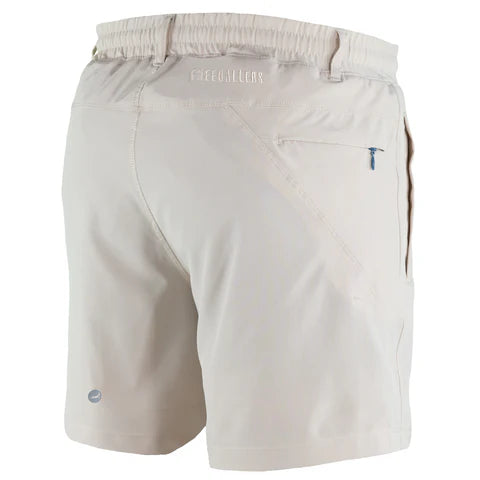 Meripex FB Shorts in Stone Khaki with built-in liner and quick-dry fabric