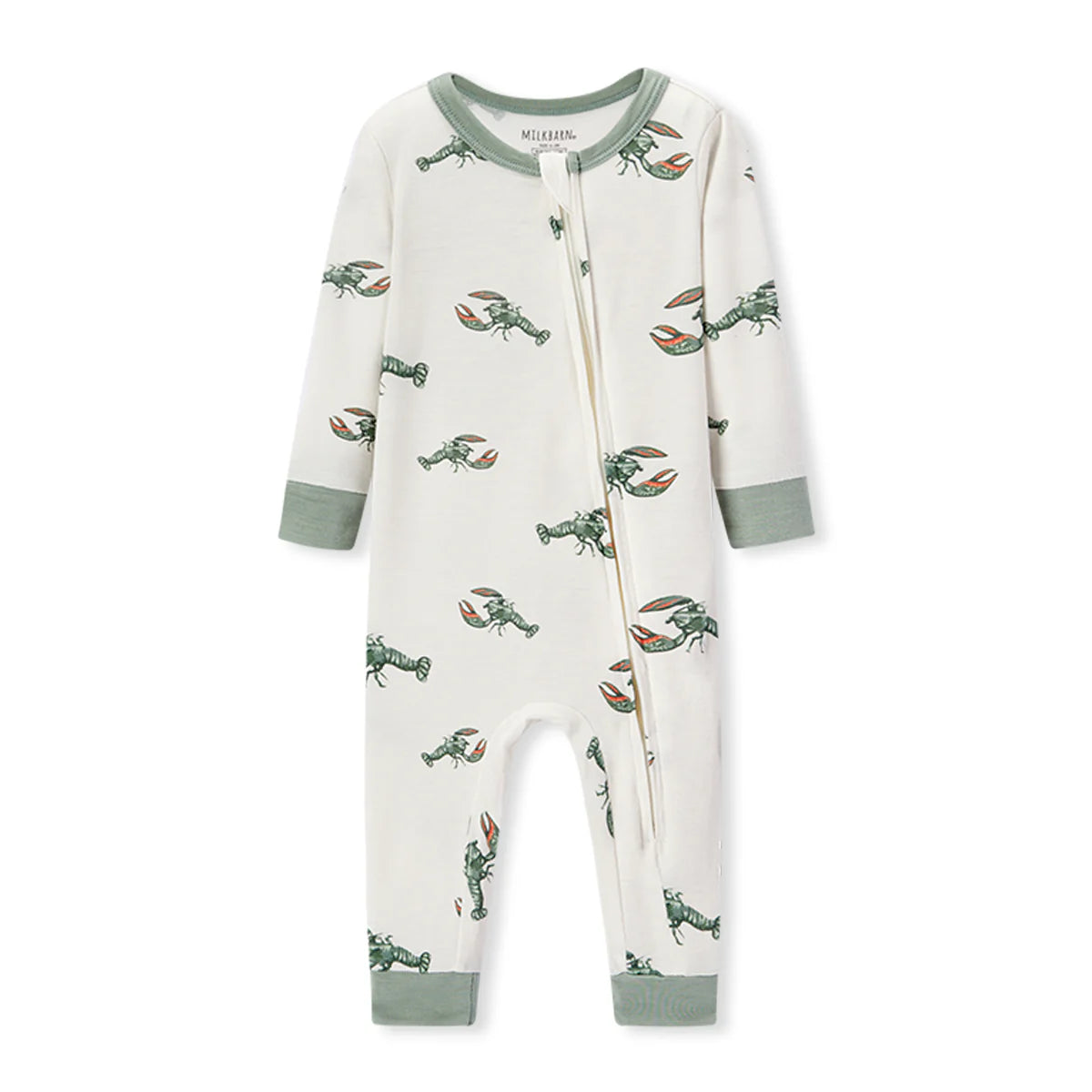 Luxe Stretch Zipper Pajama - Mint Lobster