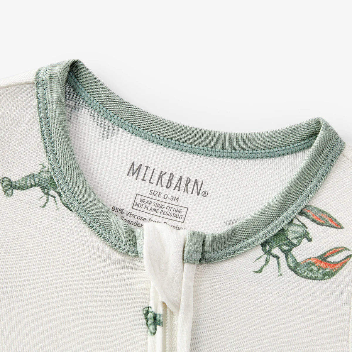 Luxe Stretch Zipper Pajama - Mint Lobster