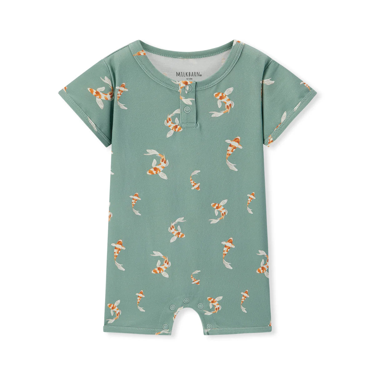 Cotton Stretch Shortall - Swimming Koi