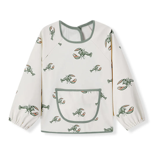 Long Sleeve Pocket Bib - Mint Lobster