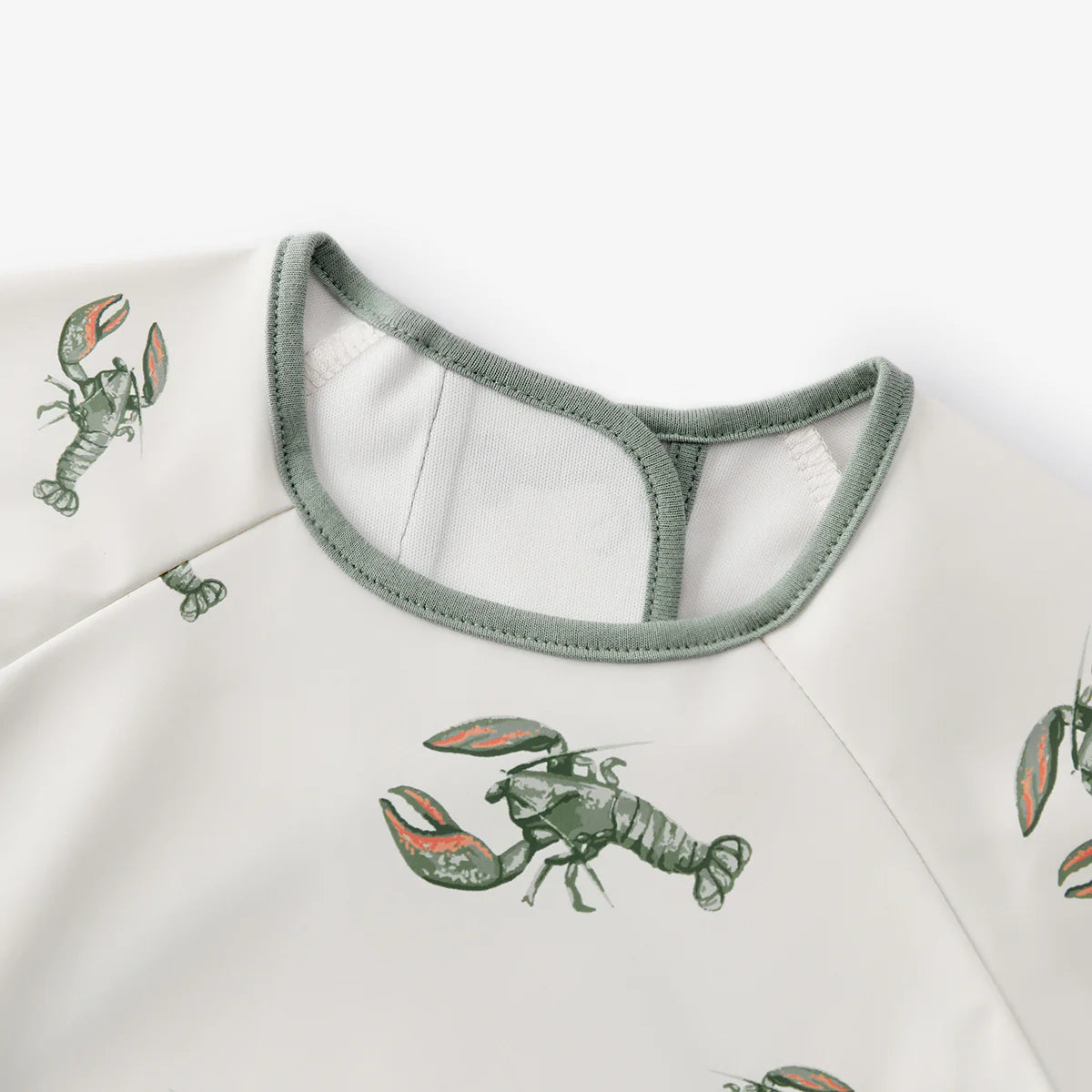 Long Sleeve Pocket Bib - Mint Lobster