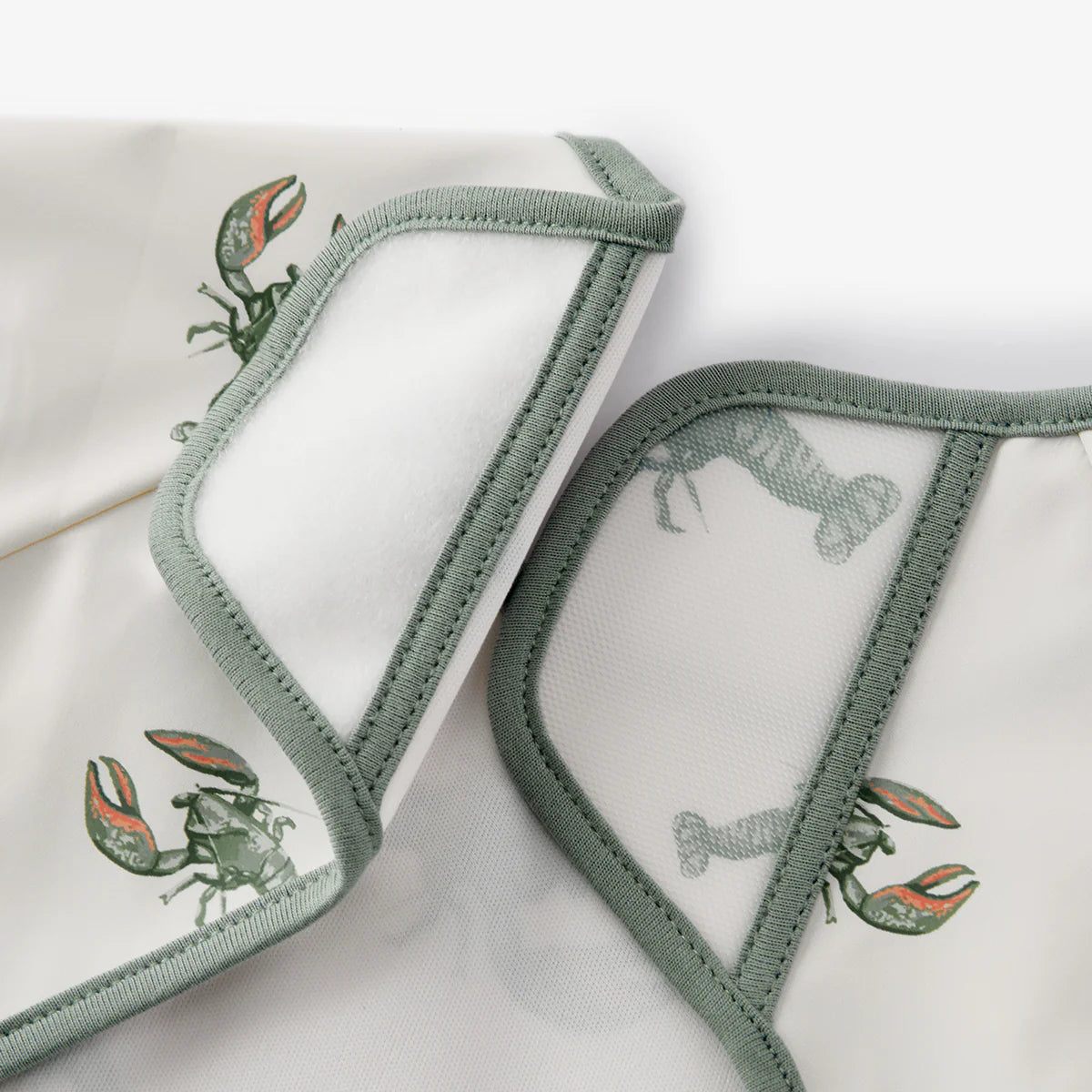 Long Sleeve Pocket Bib - Mint Lobster