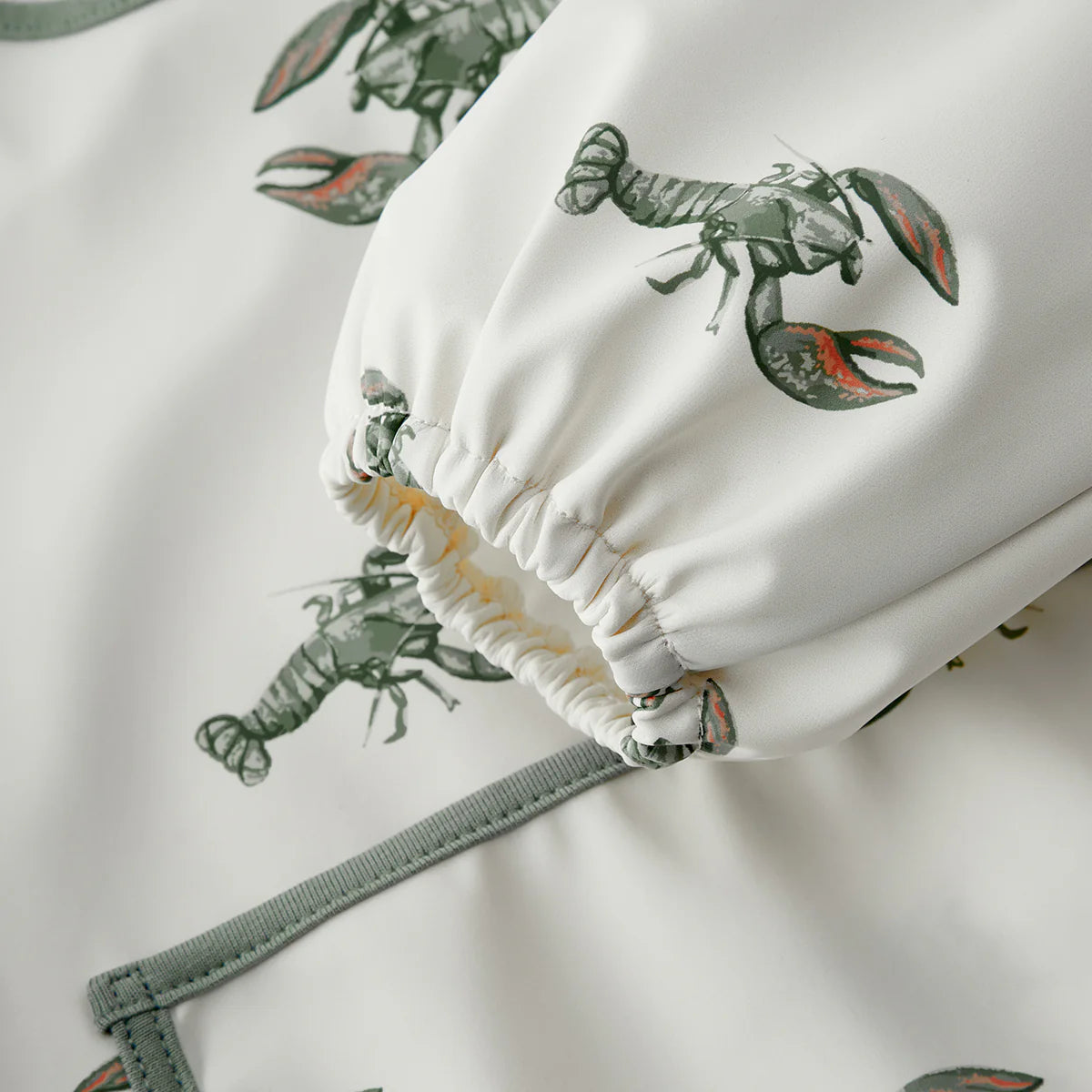 Long Sleeve Pocket Bib - Mint Lobster