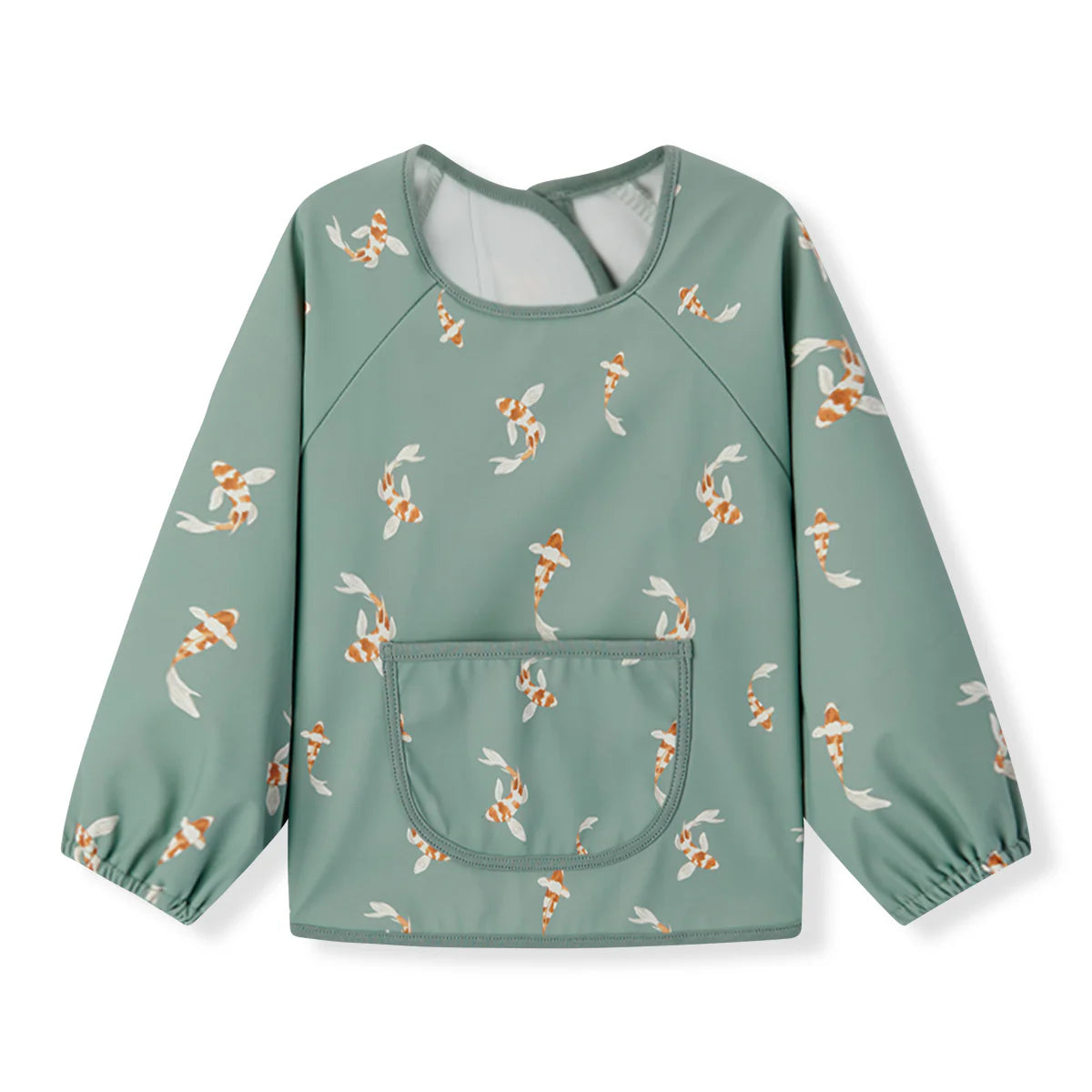 Long Sleeve Pocket Bib - Swimming Koi