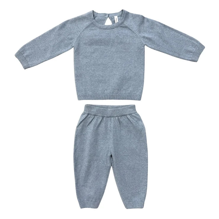 Soft Knit Baby Set - Teal Marble