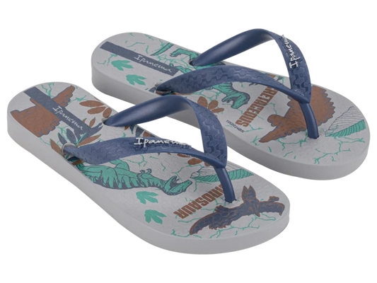Dino Flip Flops (Grey/Blue/Green)