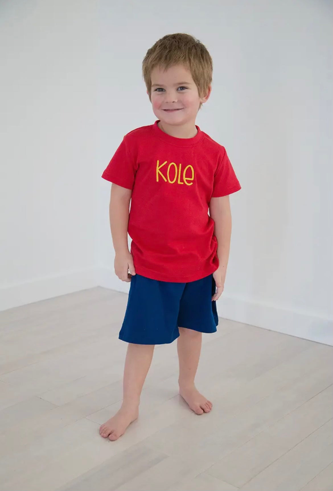 Red Love That Cotton boys short sleeve tee with double-stitched edges, 100% cotton