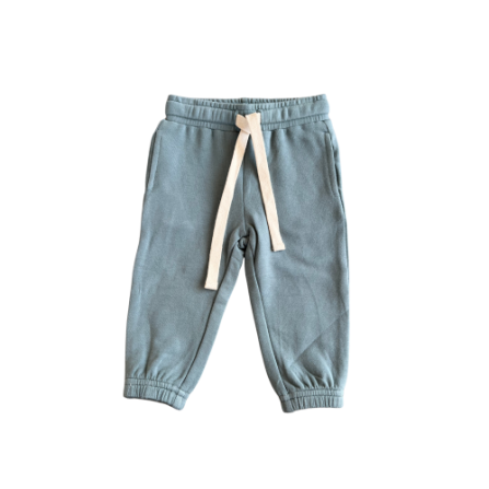 Baby Sprouts boys joggers in storm, relaxed fit bamboo terry with functional pockets and drawstring