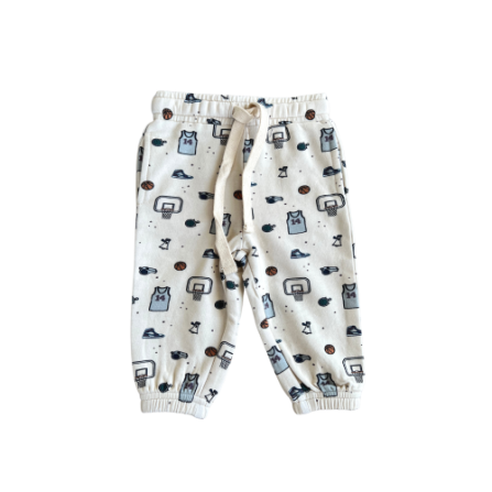 Baby Sprouts Joggers-Hoops in soft bamboo terry with functional pockets