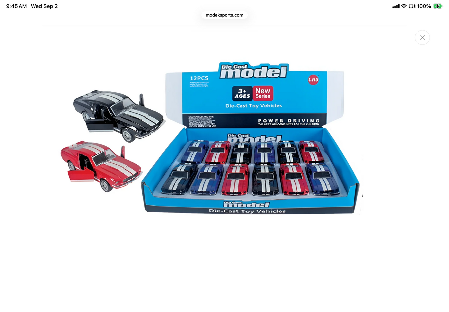4” Die-Cast Classic Mustang Pull-Back