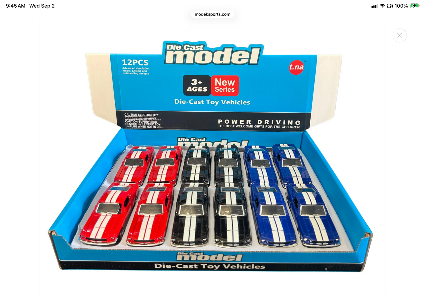 4” Die-Cast Classic Mustang Pull-Back