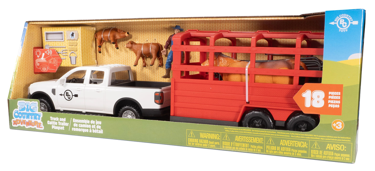 18-Piece Truck & Cattle Trailer Playset