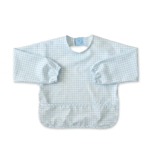 Magnetic Long Sleeve Bib - Cloud Blue