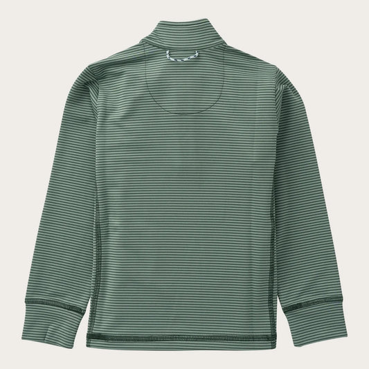 Performance 1/4 Zip Pullover - Camping Green Stripe