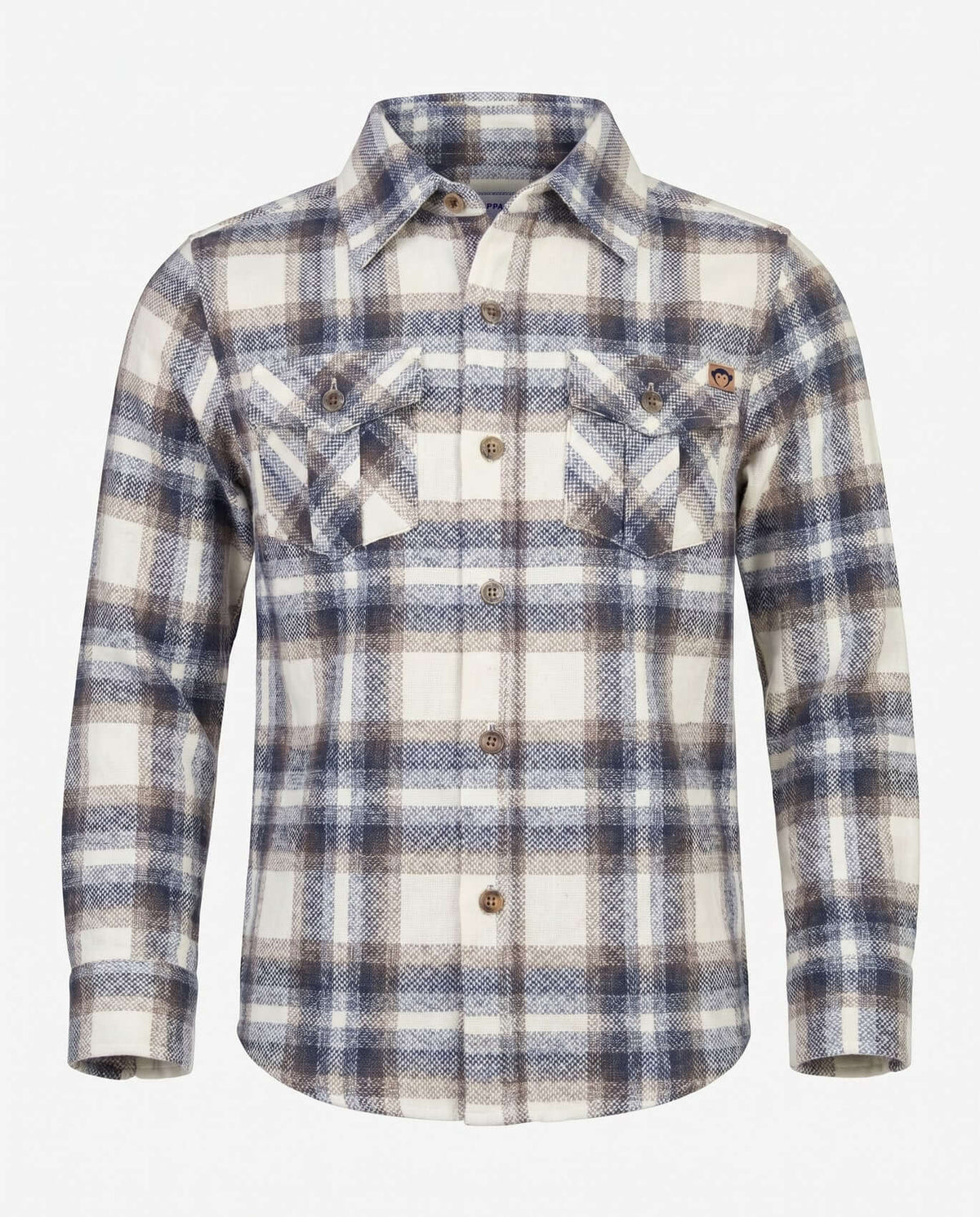Off-White Plaid Flannel Shirt