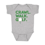 Gray Crawl, Walk, Golf short sleeve bodysuit by Sweet Wink