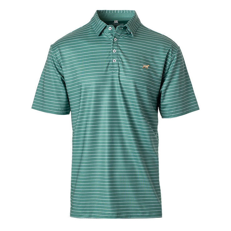 Fieldstone Clubhouse Polo in Green—lightweight 4-way stretch performance polo