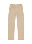 DL 1961 Benji Straight boys' jean in almond stretch twill with silver hardware and ecru back patch