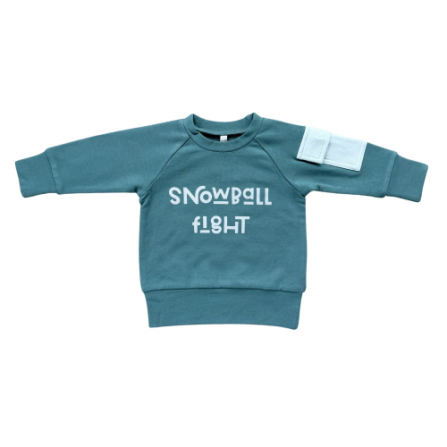 Baby Sprouts Snowball Fight Raglan Sweatshirt in soft bamboo-cotton terry