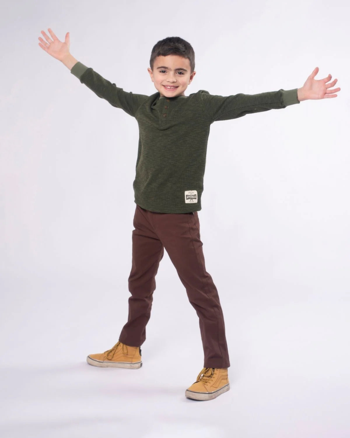 Craftsman Thermal Henley, Dark Olive