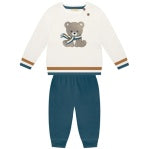 Two-piece long sleeve bear baby set in neutral tones by Milon