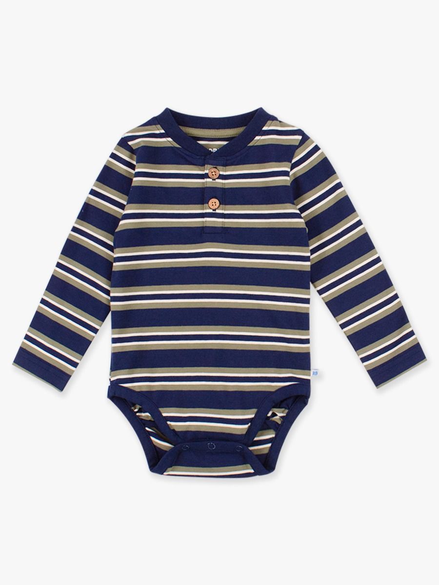 Knit LS 2-Button Henley BodySuit-Rugged Butts
