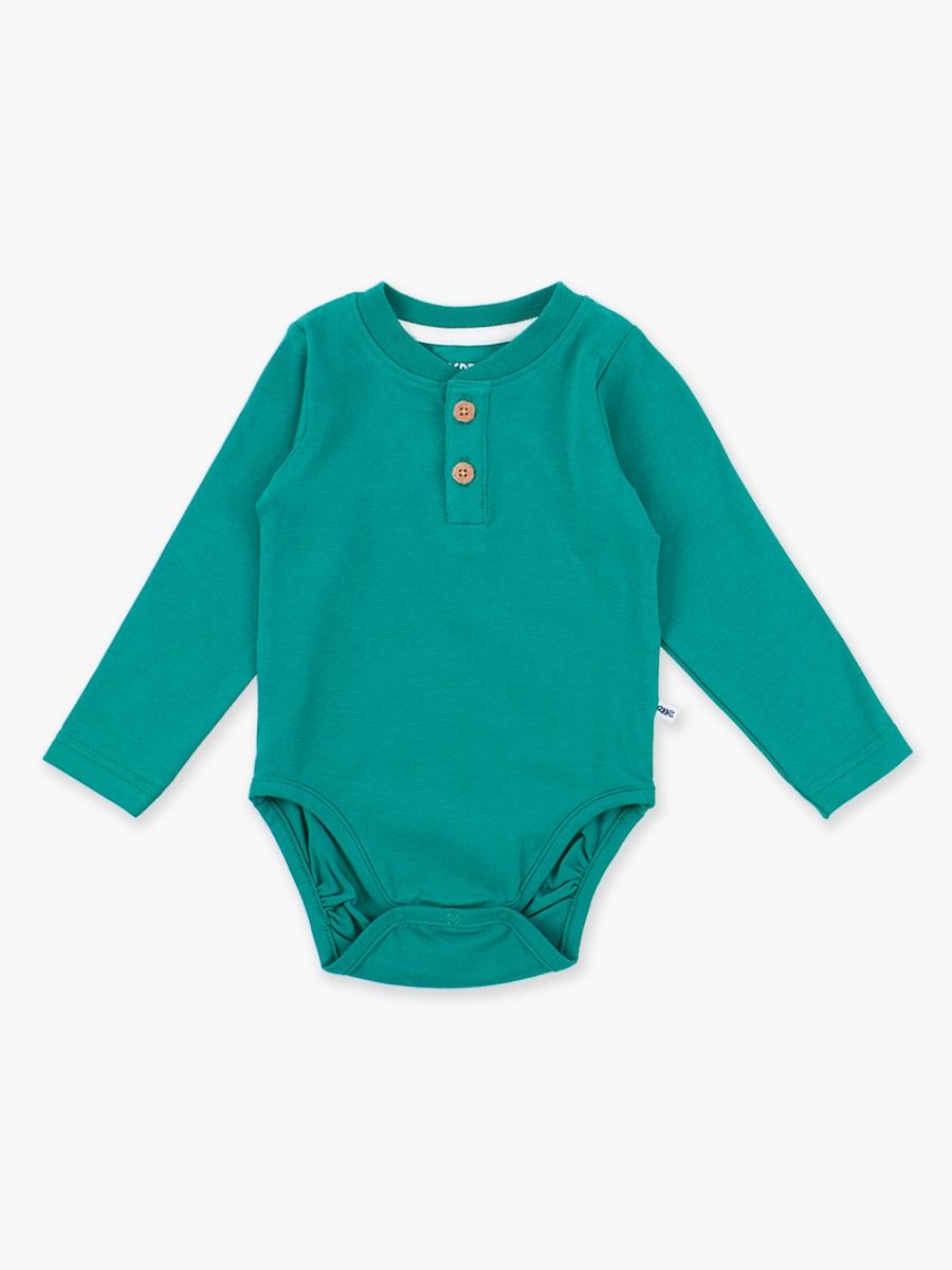 Knit LS 2-Button Henley BodySuit-Rugged Butts