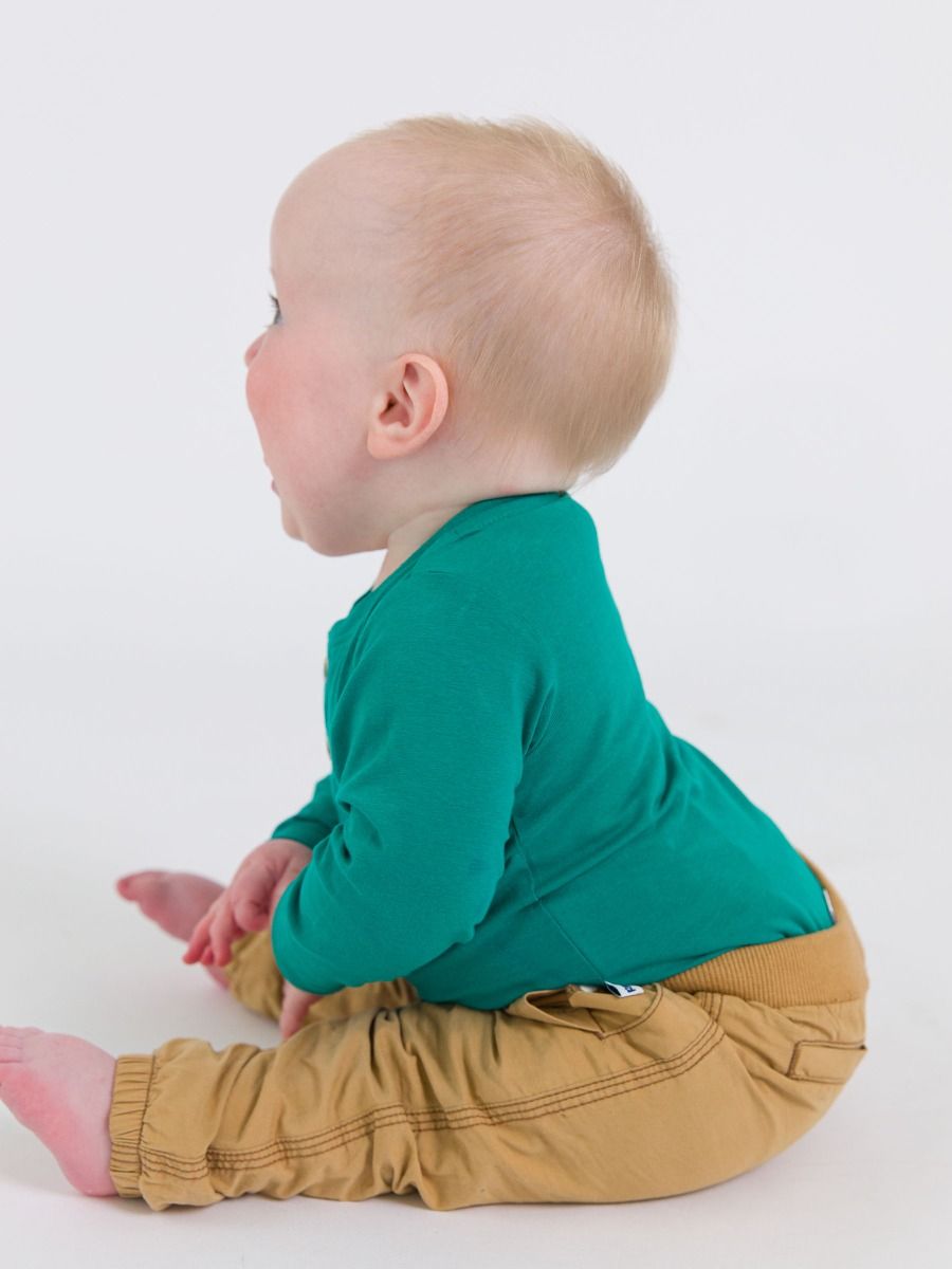 Knit LS 2-Button Henley BodySuit-Rugged Butts