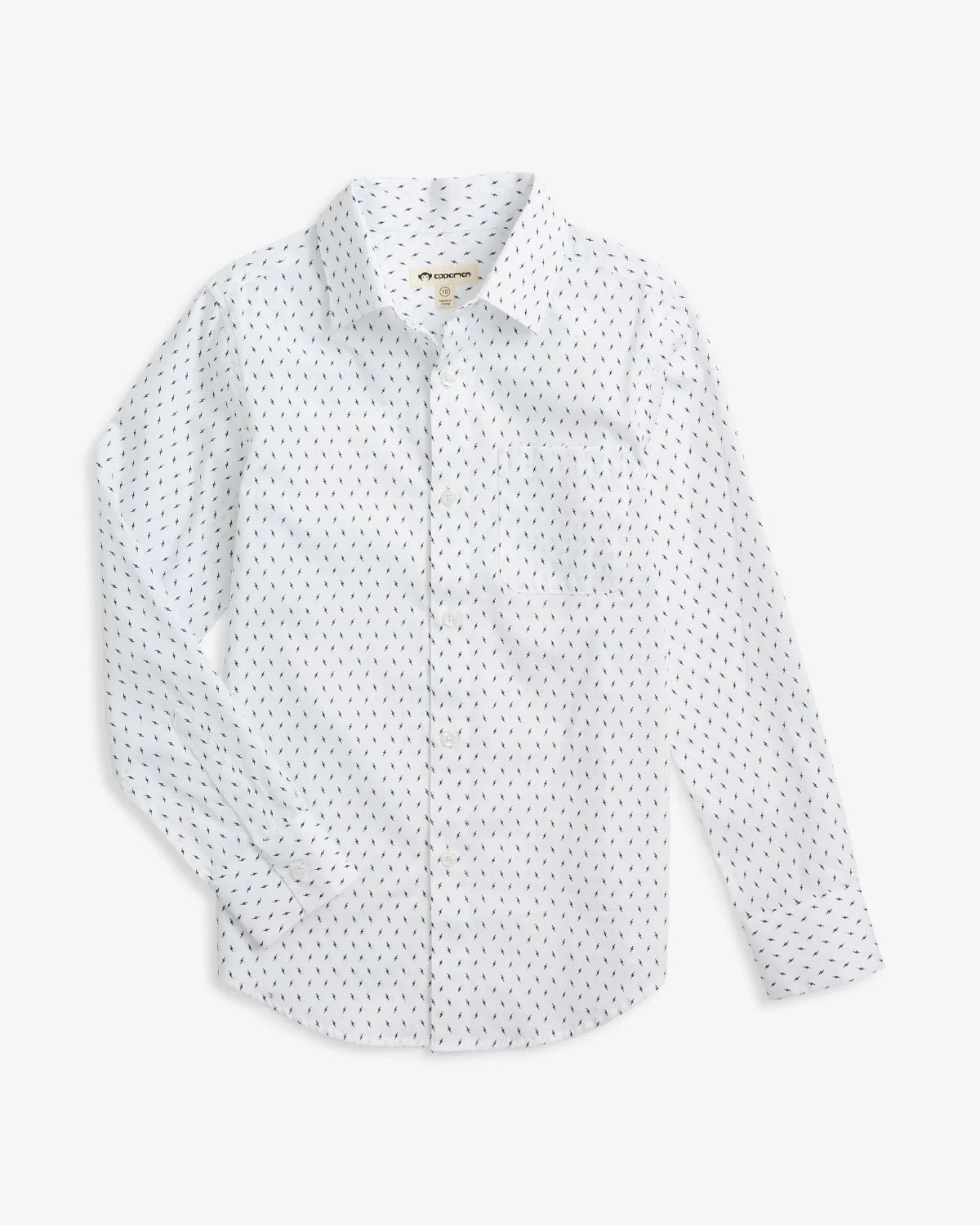 Appaman Electrifying Standard Button Down in 100% cotton with lightning bolt print