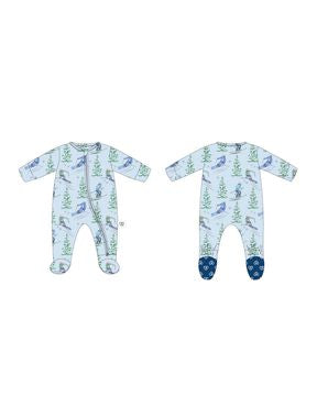 Breck Zippered Footie pajamas by Lev Baby in refined, understated design with attached feet