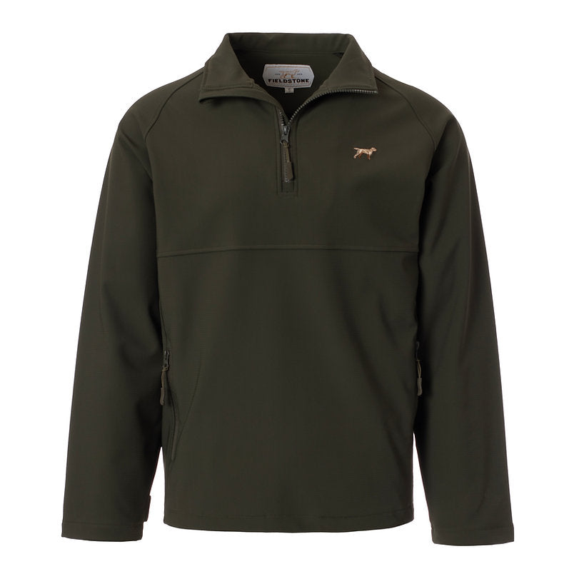 Fieldstone Dogwood long-sleeve pullover in green, refined boys' essential
