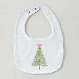 Embrodered Baby Christmas Gown-Blue Trim