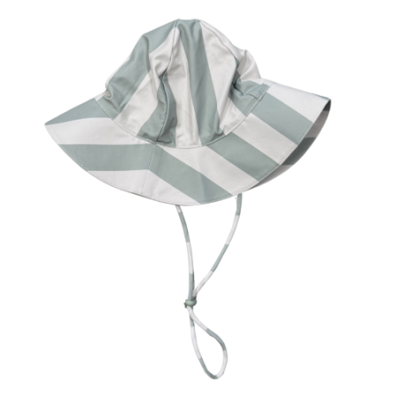 Sun Hat-Aqua Grey Stripe-Baby Sprouts