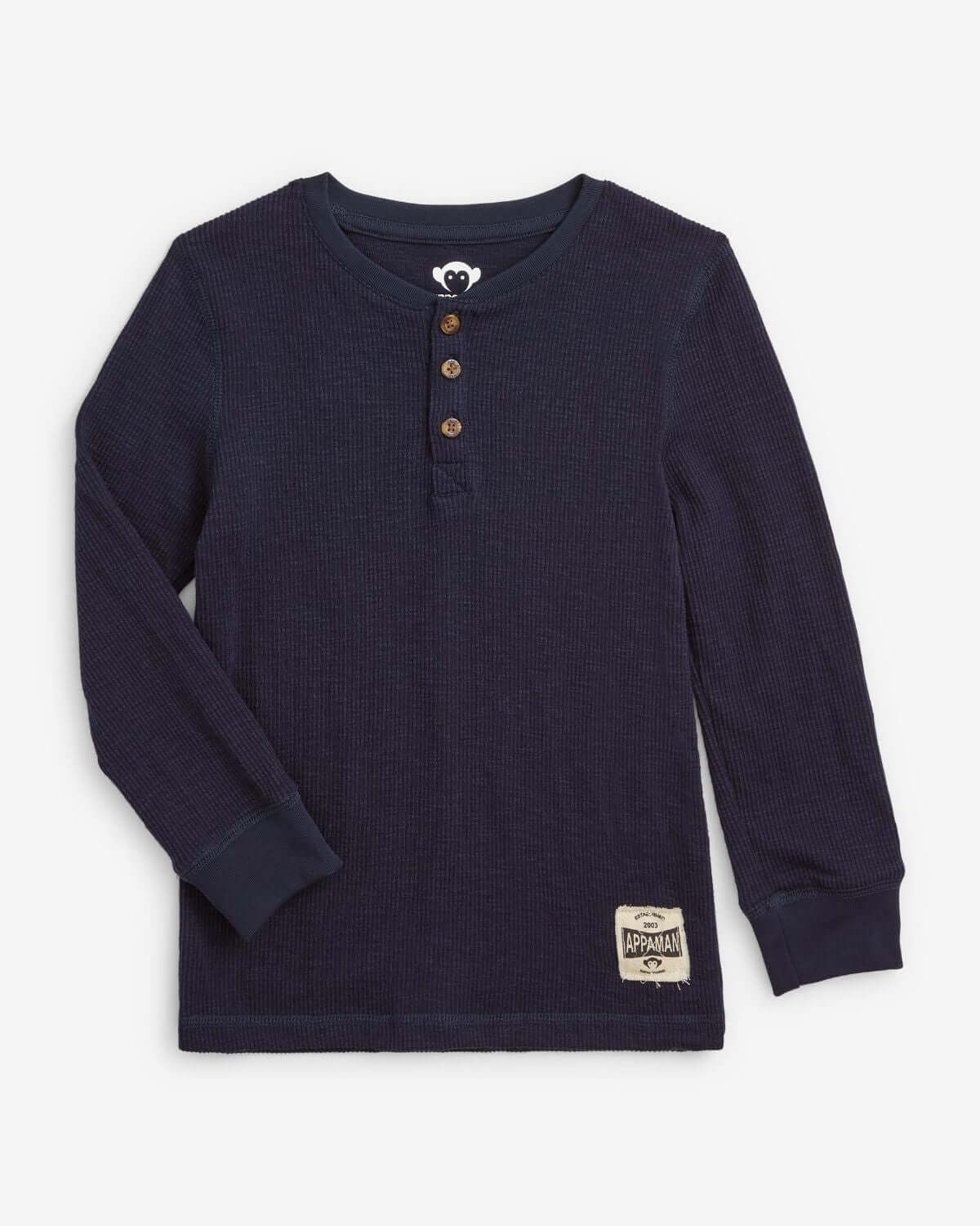 Craftsman Thermal Henley, Navy Blue