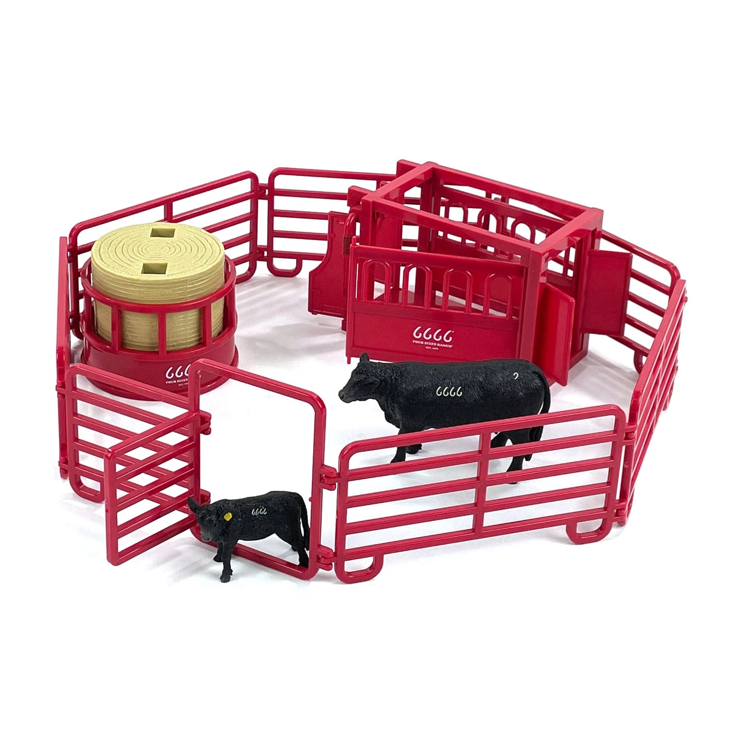 Four Sixes Black Angus Ranch Set-Big Country Toys