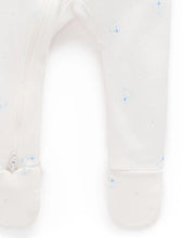 Load image into Gallery viewer, Purebaby 2 Pack Zip Growsuit Pale Blue BEAR
