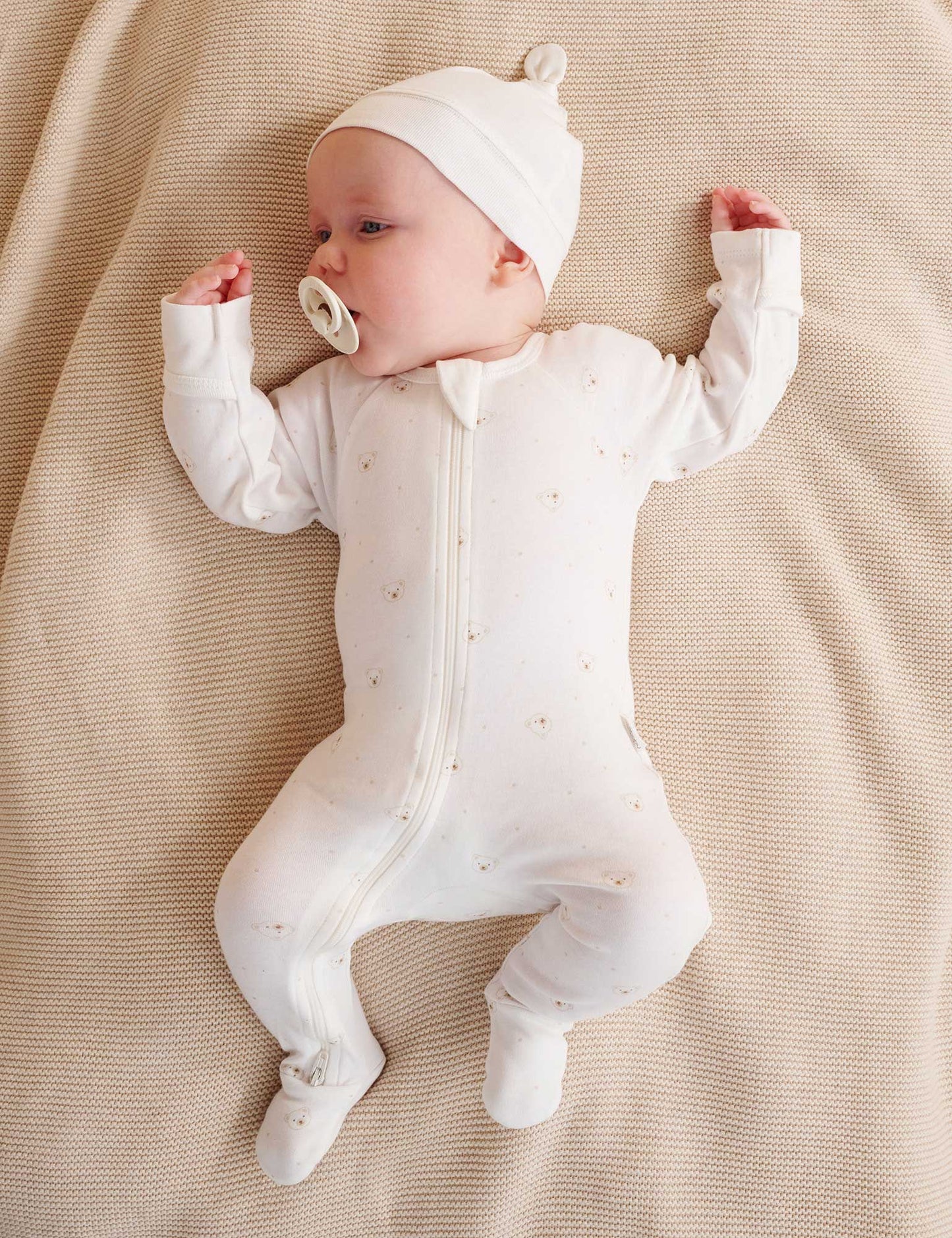 Zip Growsuit Vanilla Bear