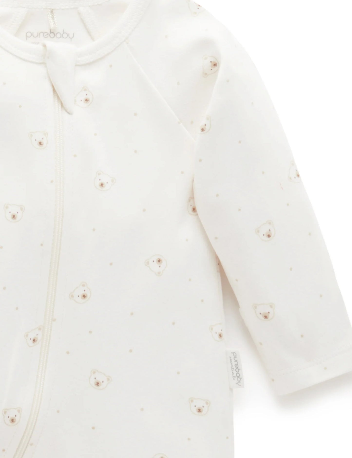 Zip Growsuit Vanilla Bear