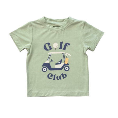 Baby Sprouts Short Sleeve Golf Tee in soft bamboo jersey, relaxed fit