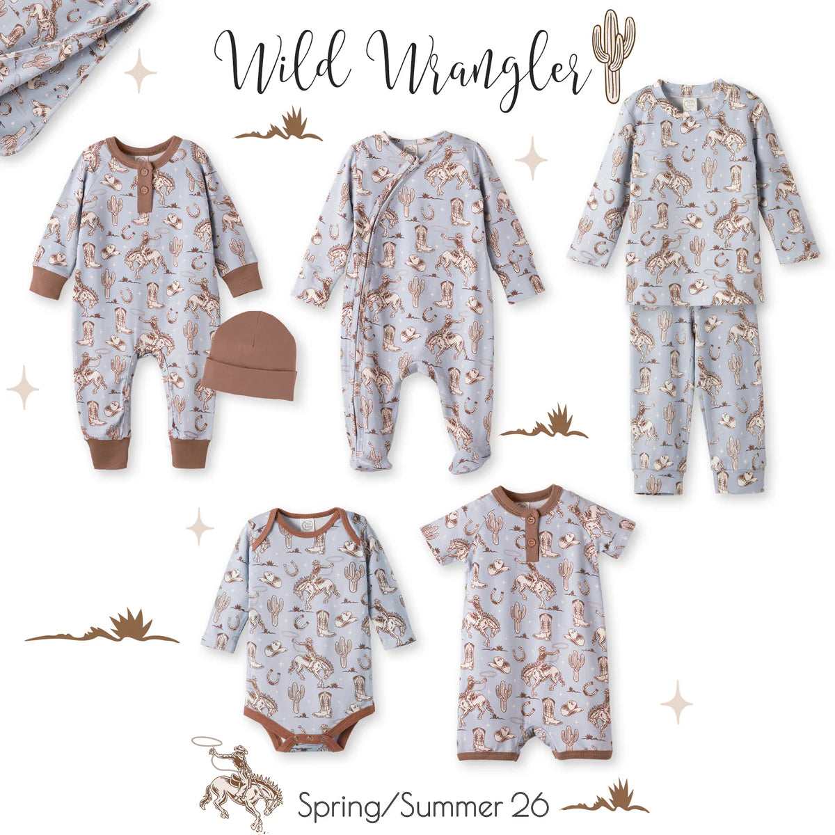 Wild Wrangler-Blue Shorty Henley Romper-Tesa Babe