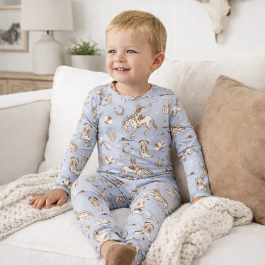 Wild Wrangler-Blue PJ Set, LS 2pc-Tesa Babe