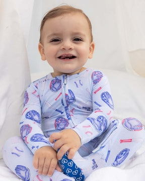 Home Run - Zippered Footie-Lev Baby