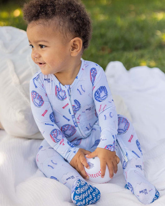 Home Run - Zippered Footie-Lev Baby