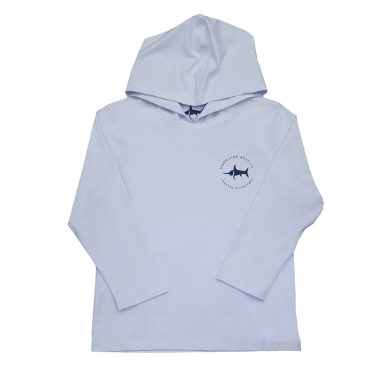 White American Flag Performance Hoodie with UPF 50+ sun protection by Saltwater Boys