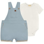 Milon solid blue two-piece overall short set with refined tailoring and understated design