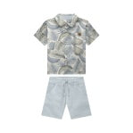 Ice blue two-piece short set by Milon, refined and coordinated pieces for elevated everyday style