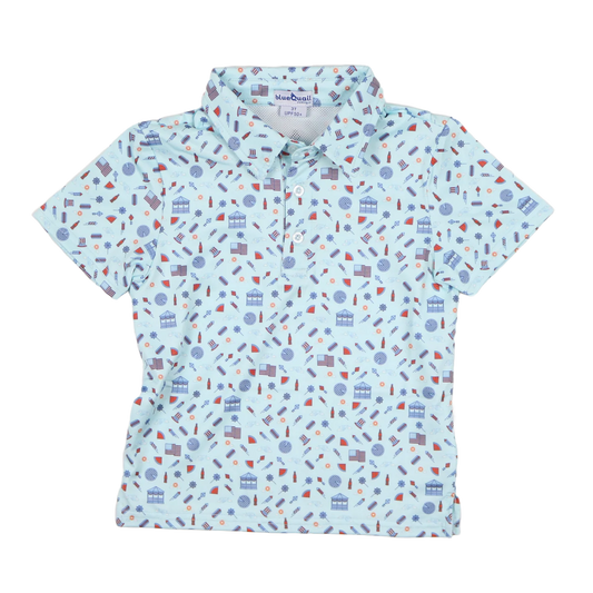 Stars & Stripes Polo SS Shirt-Blue Quail